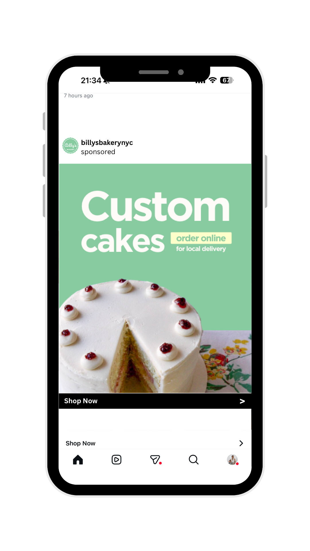 Billy's Bakery NYC ad creative